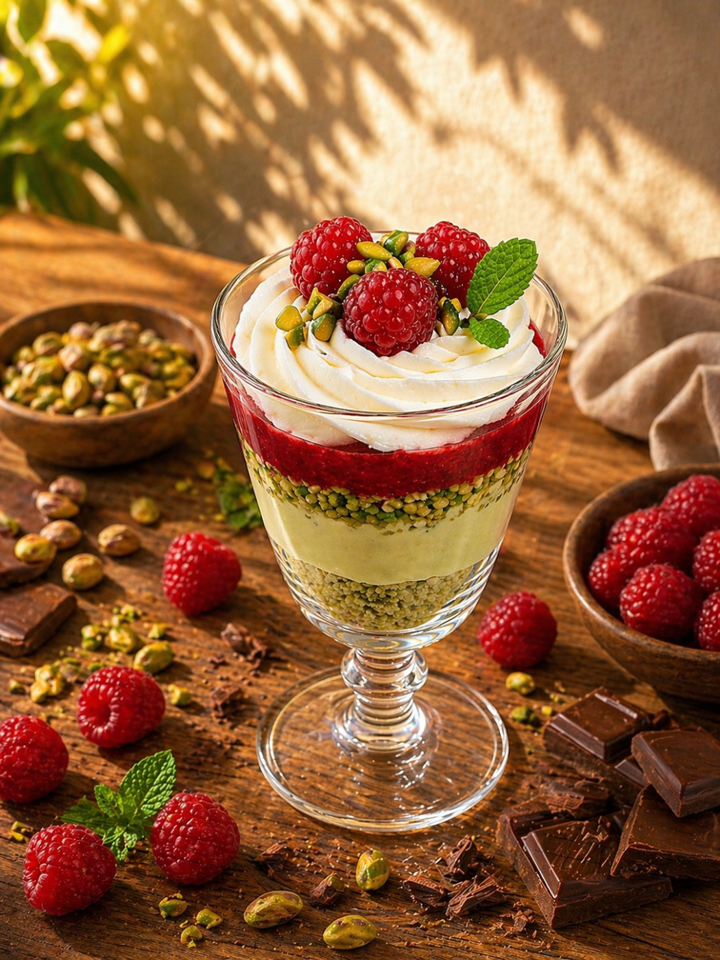 Frambuaz Soslu Fıstıklı Tatlı